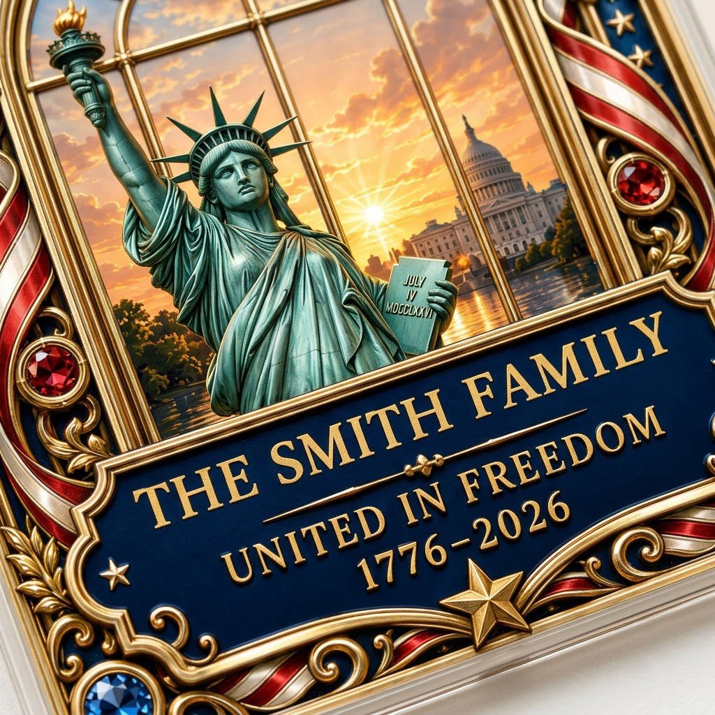Personalized America 250th Statue of Liberty Capitol Acrylic Ornament
