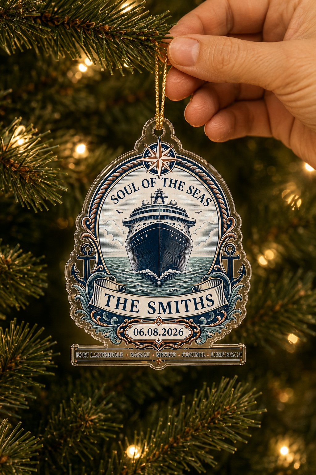 Personalized Cruise Vacation Family Trip Acrylic Ornament