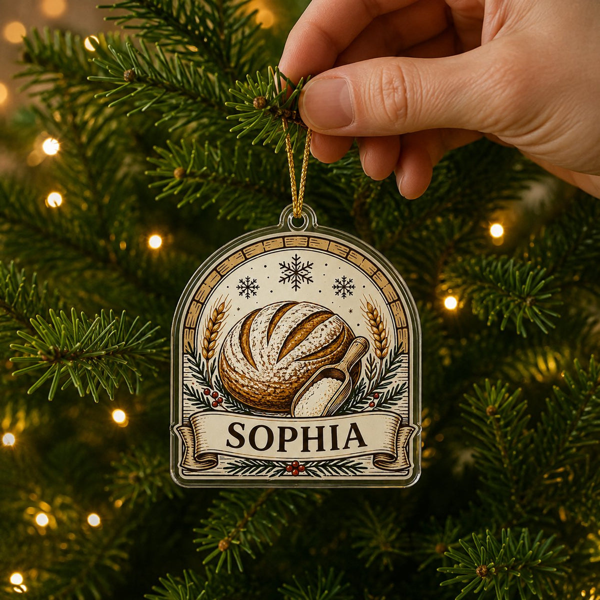 Personalized Baker Bread Christmas Ornament - Custom Name Gift