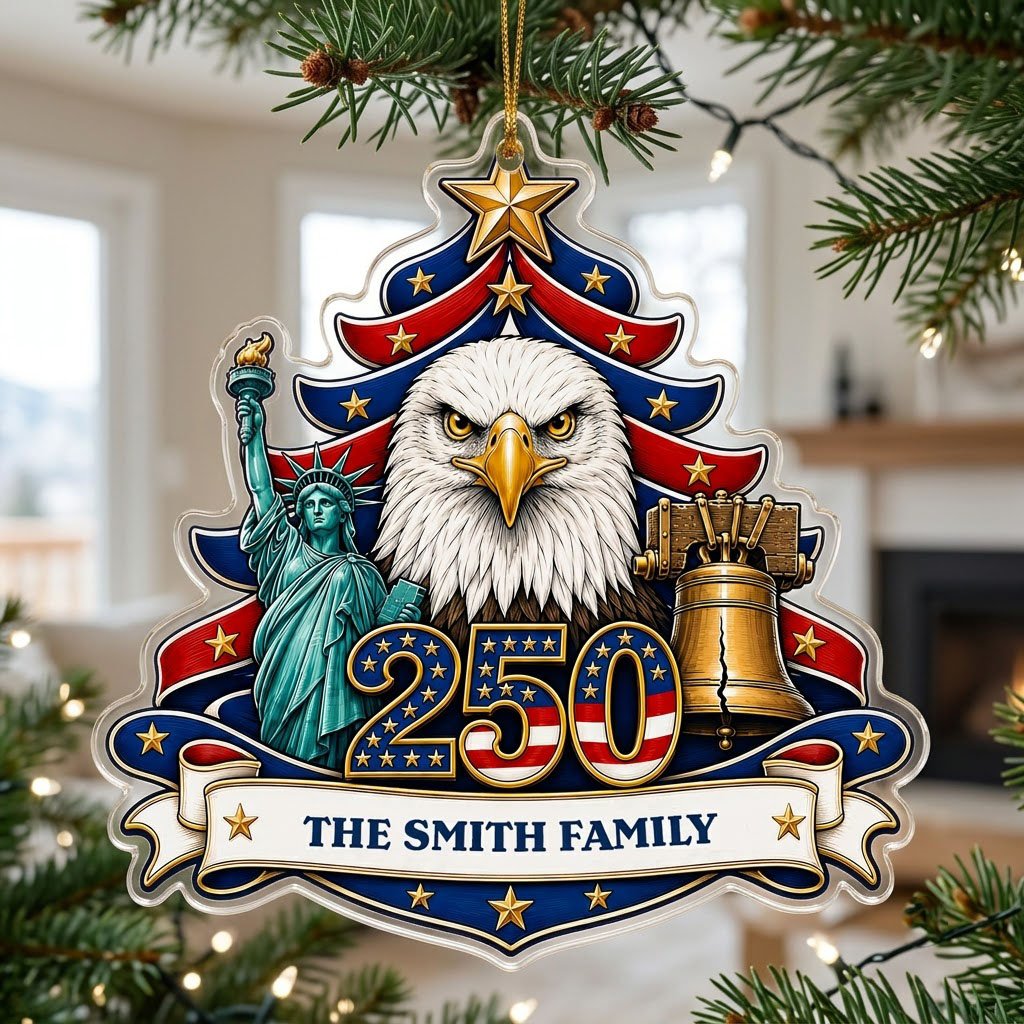 Personalized America 250th anniversary ornament