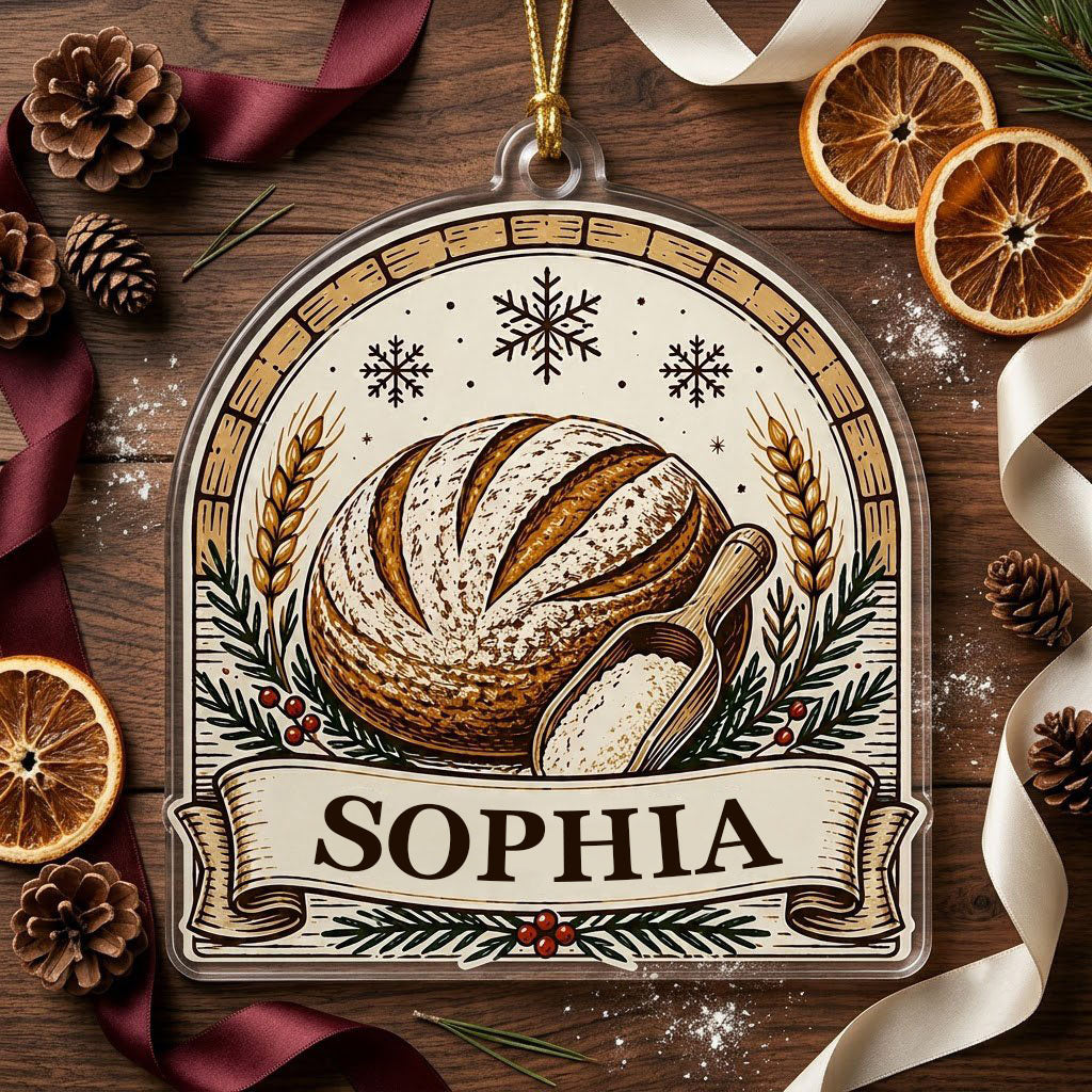 Personalized Baker Bread Christmas Ornament - Custom Name Gift