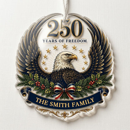 Personalized America 250th American Eagle Acrylic Ornament, Custom Patriotic Holiday Keepsake