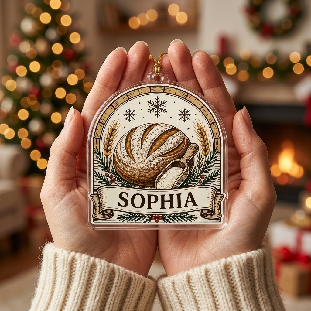 Personalized Baker Bread Christmas Ornament - Custom Name Gift