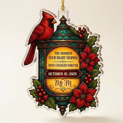 Personalized Red Cardinal Lantern Memorial Acrylic Ornament