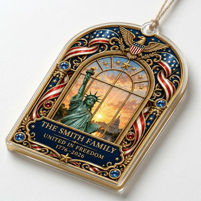 Personalized America 250th Statue of Liberty Capitol Acrylic Ornament