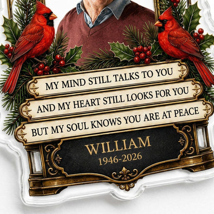 Personalized Cardinals Vintage Lantern Photo Memorial Acrylic Ornament