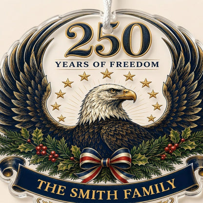 Personalized America 250th American Eagle Acrylic Ornament, Custom Patriotic Holiday Keepsake