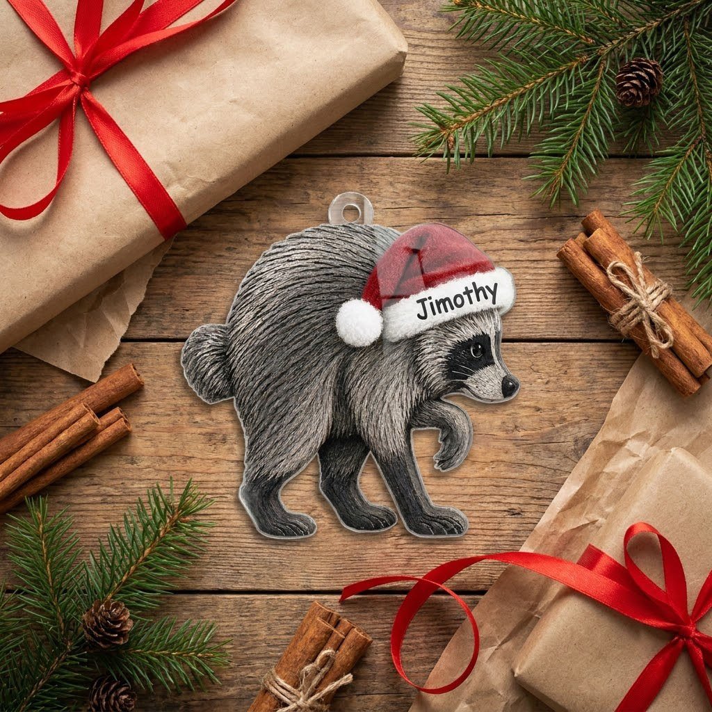 Raccoon Christmas Ornament