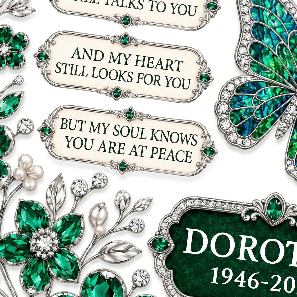 Personalized Emerald Butterfly Memorial Heart Acrylic Ornament
