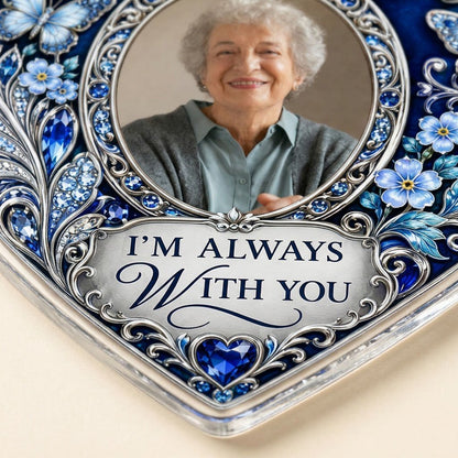 Personalized Sapphire Heart Photo Memorial Acrylic Ornament