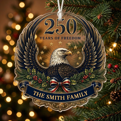 Personalized America 250th American Eagle Acrylic Ornament, Custom Patriotic Holiday Keepsake