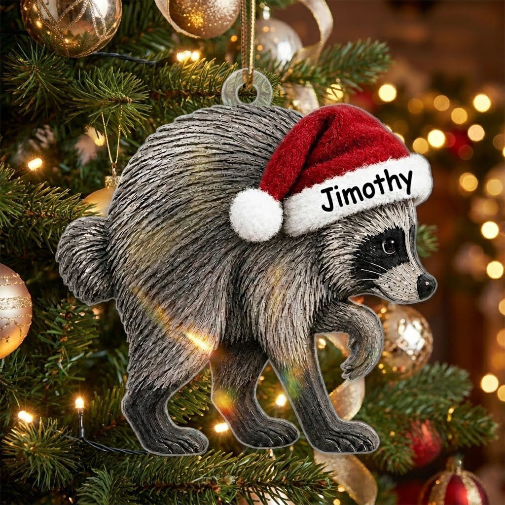 Raccoon Christmas Ornament