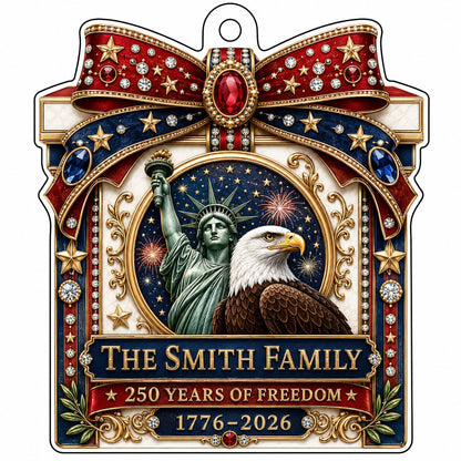Personalized America 250th Statue of Liberty Eagle Acrylic Ornament, Custom Patriotic Keepsake