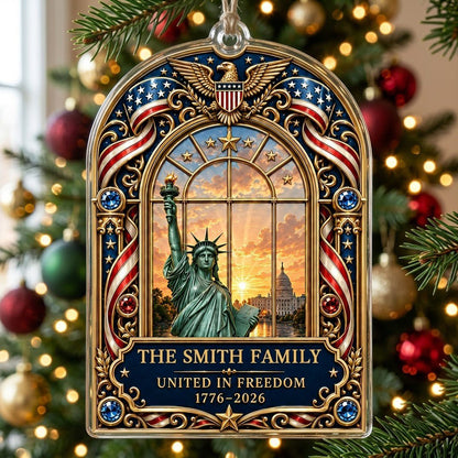 Personalized America 250th Statue of Liberty Capitol Acrylic Ornament