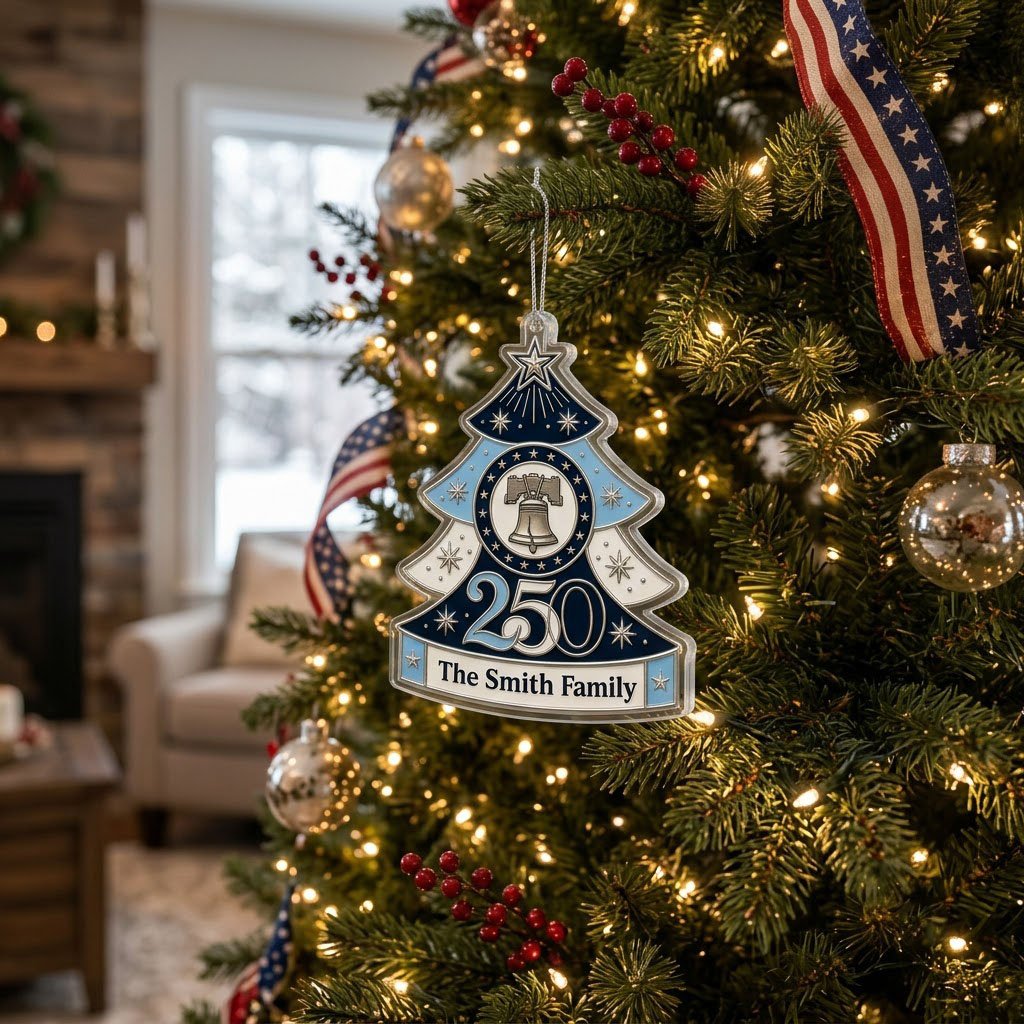 Personalized 250 Years of Freedom Family Acrylic Ornament