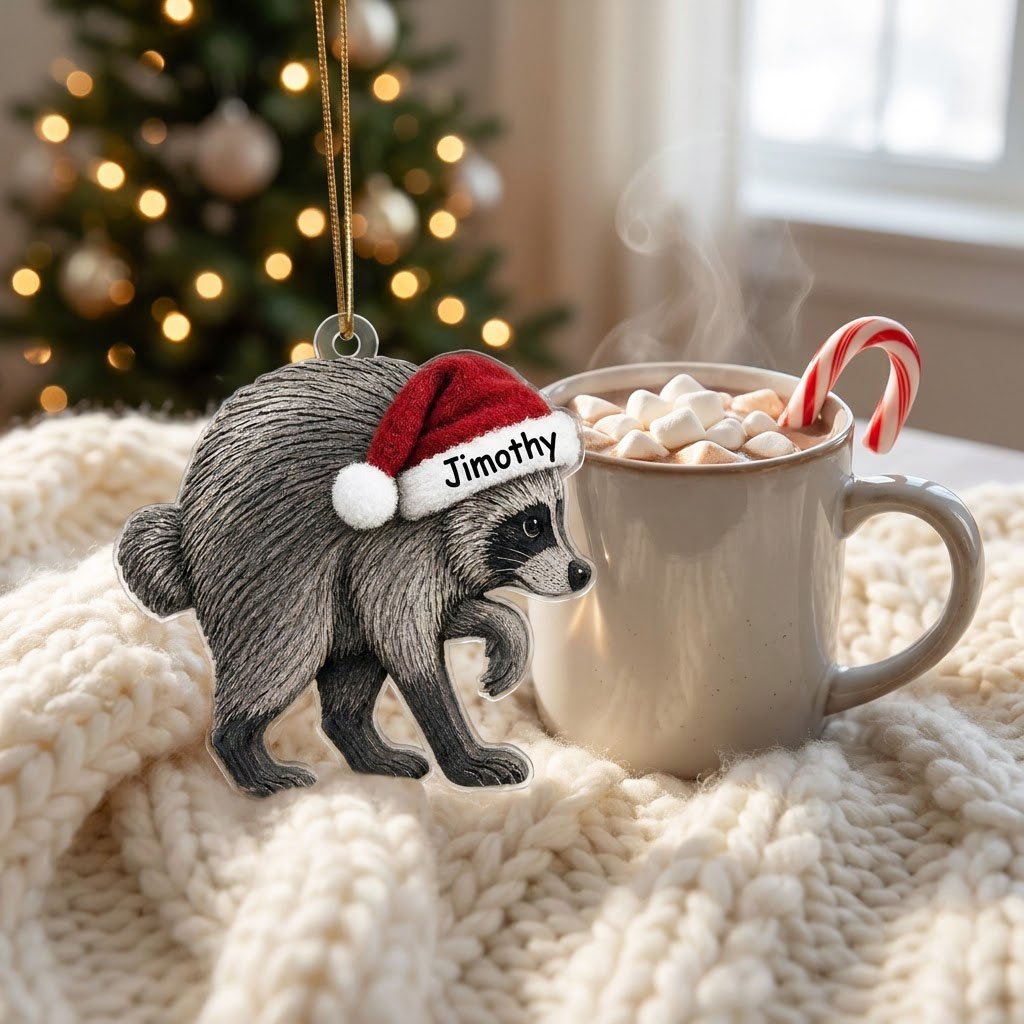 Raccoon Christmas Ornament