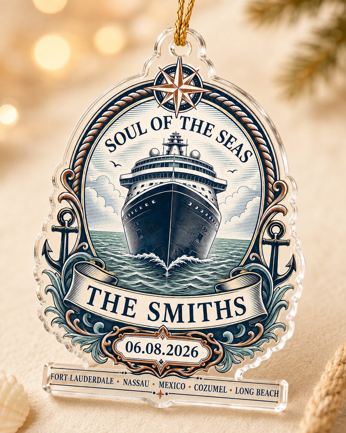 Personalized Cruise Vacation Family Trip Acrylic Ornament