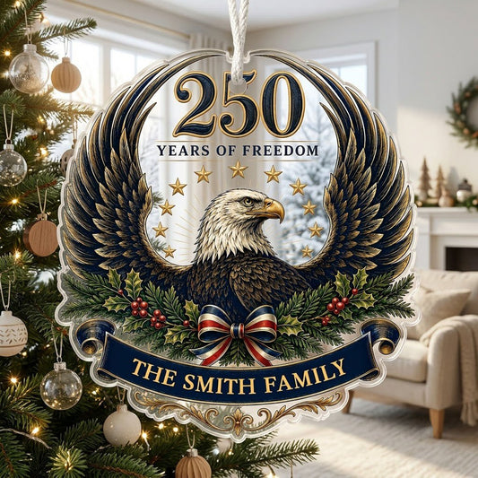 Personalized America 250th American Eagle Acrylic Ornament, Custom Patriotic Holiday Keepsake