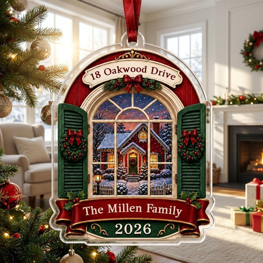 Personalized Cozy Home Window Arch Acrylic Ornament