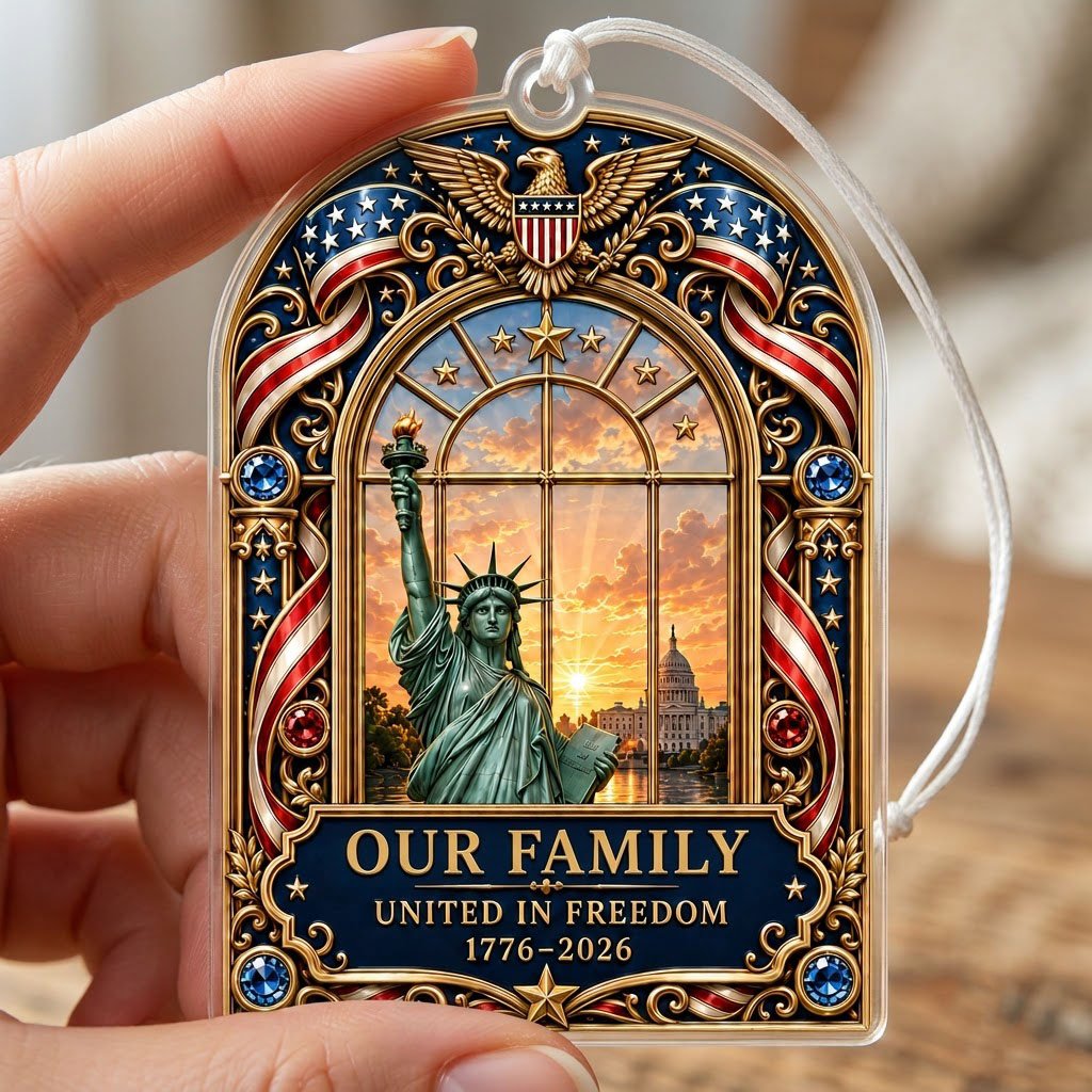 Personalized America 250th Statue of Liberty Capitol Acrylic Ornament