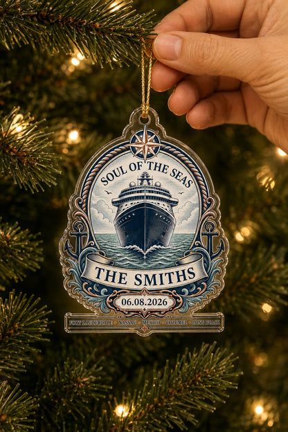 Personalized Cruise Vacation Family Trip Acrylic Ornament