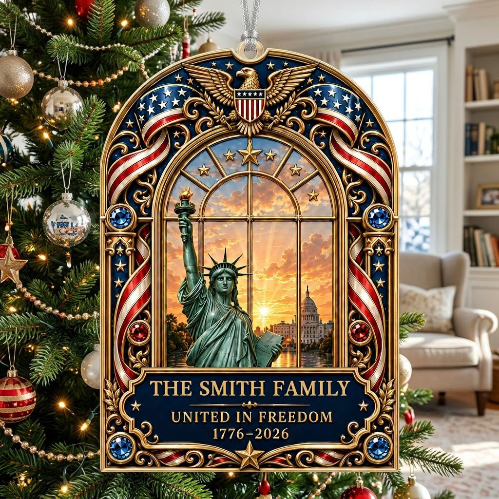 Personalized America 250th Statue of Liberty Capitol Acrylic Ornament