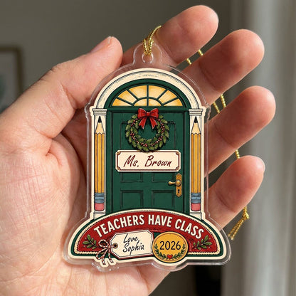 Personalized Teacher Classroom Door Acrylic Ornament, Custom Appreciation Keepsake