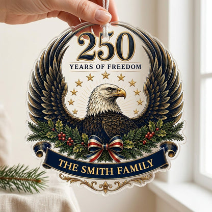 Personalized America 250th American Eagle Acrylic Ornament, Custom Patriotic Holiday Keepsake