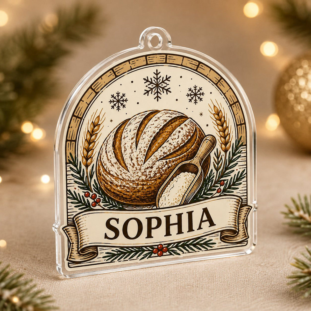 Personalized Baker Bread Christmas Ornament - Custom Name Gift