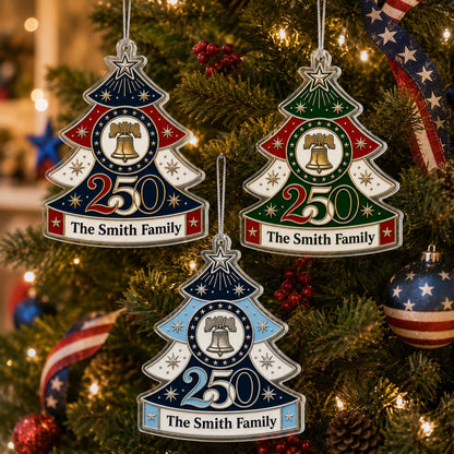 Personalized 250 Years of Freedom Family Acrylic Ornament