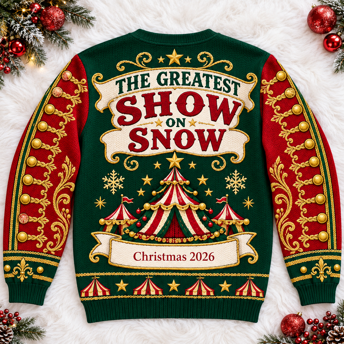 Personalized Ringmaster Circus Ugly Christmas Sweater, Custom Name Holiday Crewneck
