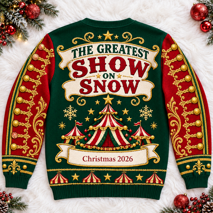 Personalized Ringmaster Circus Ugly Christmas Sweater, Custom Name Holiday Crewneck